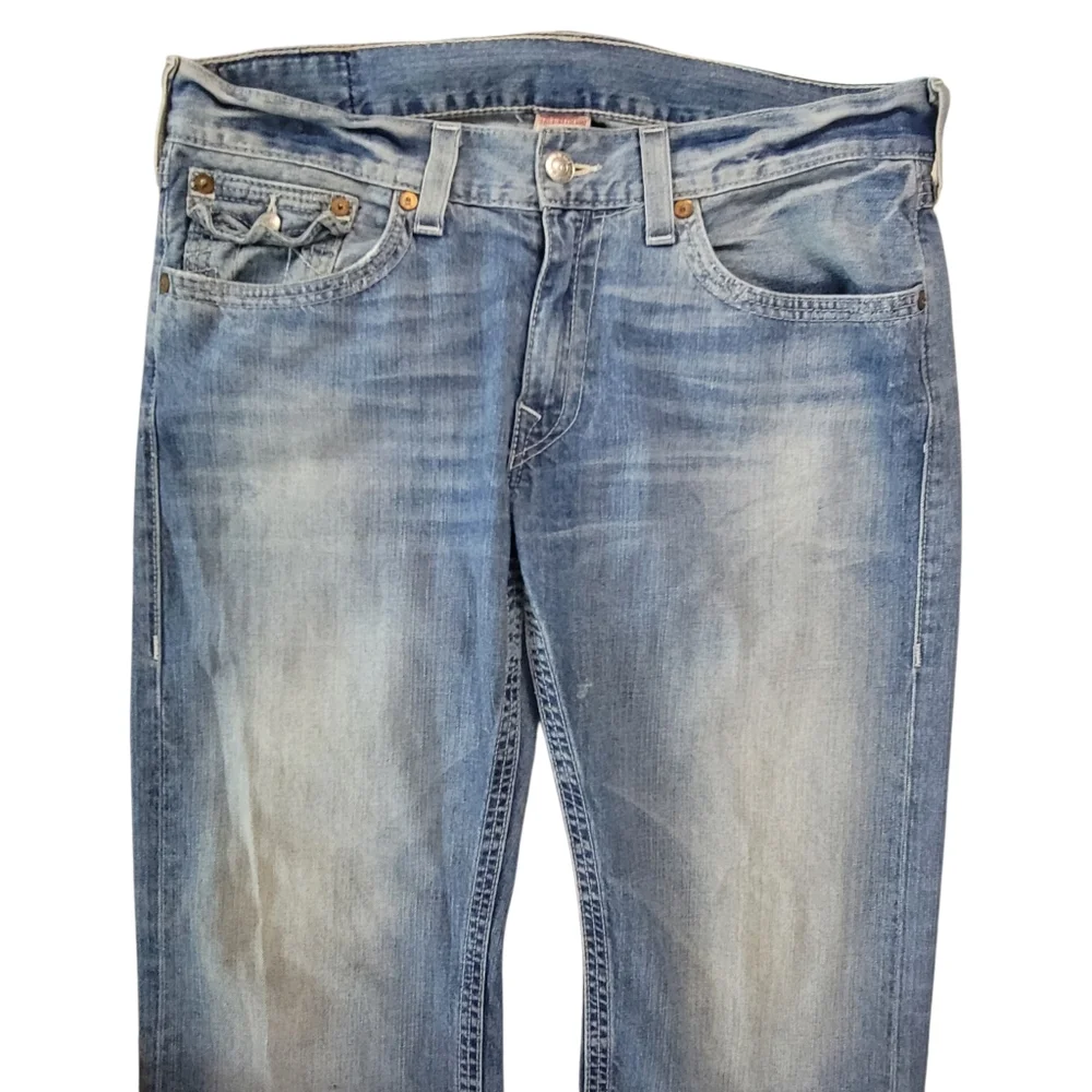 True Religion Mens Billy Light Blue Bootcut Jeans Size 36